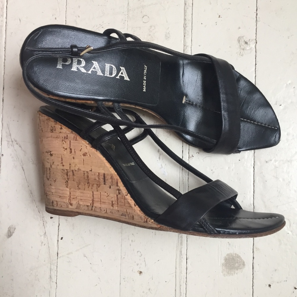 Prada wedge sandals size 7.5